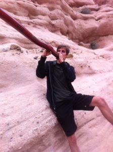 Recording didgeridoo at Red Rock Canyon